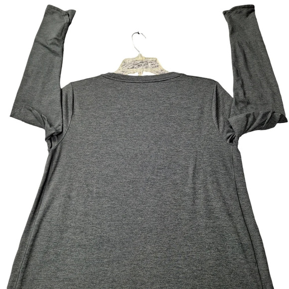 Athleta Small Uptempo Gray Long Sleeve Pullover Top Round Hem Thumbholes - Picture 6 of 14